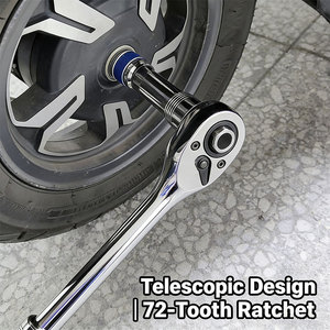 Telescopische ratelsleutel 1/<span class=keywords><strong>2</strong></span> inch aandrijving Ratelsleutel met rechte handgreep Snelle sleutel 72-tands intrekbare ratel - Product Image 1