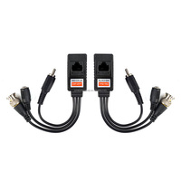 CCTV Vidéo Balun hd 8MP Connecteur Émetteur-Récepteur DC RCA BNC à Rj45 3 en 1 pour Cctv Sécurité hd Vidéo Balun Rj45