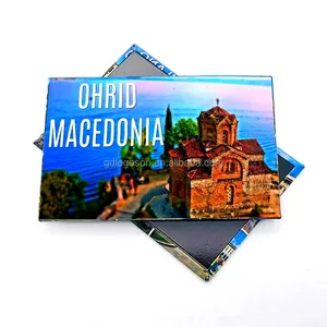 Ohrid Pemandangan Indah Danau Makedonia Kustom Dicetak Magnet Kulkas Souvenir Indah Magnet Kulkas