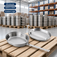 Kit de cuisine portable en acier inoxydable Zentopia pour le camping, avec casserole, poêle, assiette compartimentée, poignée pliable, léger, vente en gros