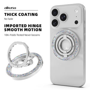 Support de téléphone portable à double pliage en argent avec paillettes - Product Image 3