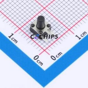 TSC08-CBW1EH6.5 Tactile Switch Through hole-3P,4.5x4.5mm Switch Single Pole Single Throw Round Button 1.8N Right Angle Insert - Product Image 1