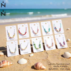 Bracelet en perles de coquillage en acier inoxydable, fait à la main, 12 pièces, bijoux à la mode - Product Image 3