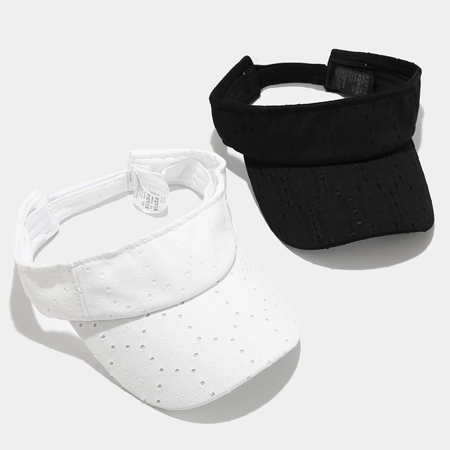 Accept Customization Black White Golf Sports Sun Visors for Women Men Running Visor Cap Dry Fast Wholesale