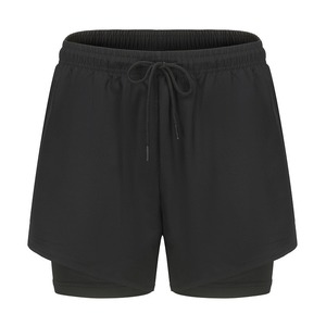 Short de course uni 2 en 1 à séchage rapide en polyester avec logo personnalisé pour hommes grande taille 2 couches Short de sport respirant - Product Image 2
