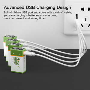 Hot bán báo động limno2 <span class=keywords><strong>Lithium</strong></span> 9V USB có thể sạc lại pin cr9v cp9v Meter Pin - Product Image 6