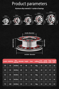 รอกตกปลาด้านหน้าทำจากโลหะทั้งหมดรอกตกปลาแบบล้อหมุนด้านหน้า2 + 1BB - Product Image 6