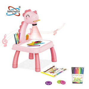 Samtoy Pink Children Educational Art <strong>Projector</strong> <strong>Paint</strong> Drawing Toys Kids <strong>Projector</strong> Drawing Table With LED - Product Image 2