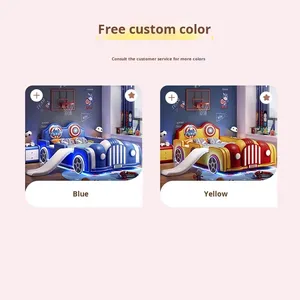 Modern Luxury Kids <strong>Bed</strong> for Boys | Cartoon Race <strong>Car</strong> Single <strong>Bed</strong> | Fun Interactive Playground <strong>Bed</strong> with Slide and Storage - Product Image 6