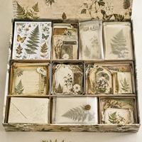 Kit de Journal Créatif Vintage Botanique en Gros pour OEM avec Autocollants, Papiers, Étiquettes en Vélin et Enveloppes