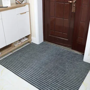 Large 7 Striped Outdoor Indoor Entrance Doormat Low Profile Home Carpet Door Mats With Anti-Skid TPR Back