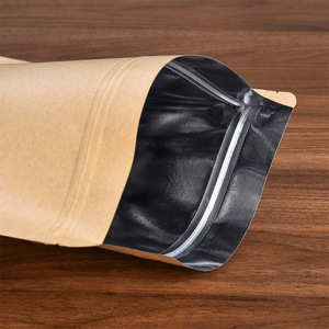Personnalisé 100 <span class=keywords><strong>Gsm</strong></span> Snack Ziplock Kraft Sac En Papier Auto-Scellant Fenêtre Logo Blanc Noir Brun Café Alimentaire Sac En Plastique <span class=keywords><strong>pour</strong></span> Animal De Compagnie - Product Image 5