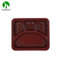 Emballage alimentaire à emporter de déjeuner en plastique PP jetable micro-ondable 4 conteneurs de compartiment