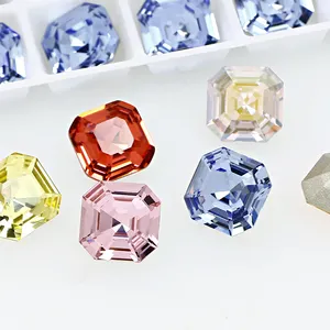 사각 모양 크리스탈 모조 다이아몬드 포인트 백 k9 크리스탈 멋진 스톤 네일 아트 보석 만들기를 위한 도매 느슨한 크리스탈 비즈