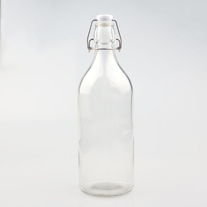 Bouteille de lait en verre personnalisée de 1 litre avec bouchons à bascule, bouteille en verre de 1000 ml pour boissons, huile, vinaigre, bière, <span class=keywords><strong>tequila</strong></span> avec bouchon - Product Image 2