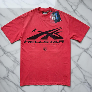 Kaos Vintage 100% Katun dengan Cetakan Hell Star, Oversized Streetwear Top Unisex, Longgar, Gaya Hip Hop Amerika untuk Musim Panas - Product Image 5