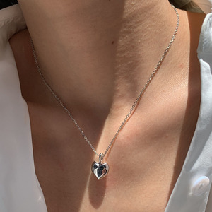 <strong>Fashionable</strong> and Versatile Brass Plated With 18k Gold&amp;Platinum Multi-Faceted Heart Pendant <strong>Necklace</strong> Women's Jewelry Wholesale - Product Image 2