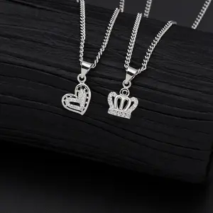 Wholesale rhodium plating women pendant heart/ crown design zircon pendant jxx latest 'jewellry' pendants for jewelry making