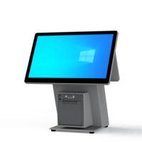 Terminal POS Android con Pantalla Táctil Capacitiva de 15.6 Pulgadas, Sistema POS Todo en Uno, Caja Registradora Metálica Resistente para Restaurantes y Tiendas Minoristas