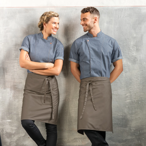 Chaqueta de Chef Unisex de Manga Corta para Servicio de Alimentos, Camarero, Cocinero, Barista, Fabricada Profesionalmente en Poliéster/Algodón - Product Image 5