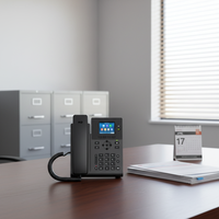 Téléphone IP SIP KS31 avec deux ports Ethernet RJ45, 2 comptes SIP, voix HD, communication professionnelle sécurisée, téléphone de bureau VoIP
