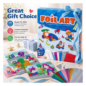 Ocean Animal DIY Foil Art <b>Set</b> Sparkling Transfer Cards Undersea Scene Learning Craft Activity Holiday Gift For <b>Kids</b> - Product Image 2