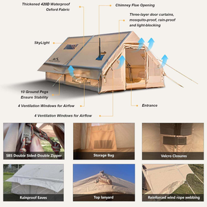 Inflatable Camping <strong>Tent</strong> 4/<strong>5Person</strong> Large Double Layer Oxford Stove Jack Quick Setup Two Doors Pump Waterproof Living Room - Product Image 3