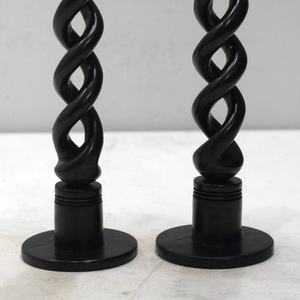 Portavelas de Madera de Ébano Africano para Decoración del Hogar y Decoración Metálica del Hogar - Product Image 1