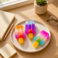 Jouet Squishy en Silicone Arc-en-ciel en Forme de Sucette, 24 Pièces, Gelée Translucide aux Couleurs Dégradées pour Cadeaux de Fête d'Enfants et Sacs Cadeaux