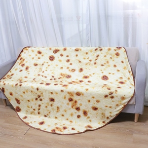 Venta al por mayor 60 pulgadas suave 3D impreso moderno Festival patrón <span class=keywords><strong>Pizza</strong></span> Tortilla Pita Lavash manta franela lindo felpa cama extendido - Product Image 2