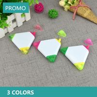 Marcadores Fluorescentes de Plástico 3 en 1 con Logotipo Personalizado, Formas Triangulares/de Corazón/Redondas, 3 Colores, para Oficina/Escuela, Empaque Suelto