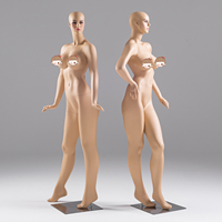 Maniquí de Cuerpo Completo Femenino con Tono de Piel Europeo, con Maquillaje y Soporte de Exhibición Facial