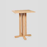 Ensemble de table et chaises de salle à manger en teck massif, 3 pièces, avec sièges en tissu maillé, résistant à l'eau et durable, pour l'extérieur