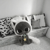 Peluche personnalisée super douce brodée Chat 30 cm, queue bicolore, anti-stress, faible MOQ, production de jouets en peluche mignons