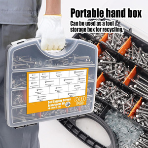 Self Tapping Screws Assortment Kit 840 Pcs #8 #10 #12 #14 Stainless Steel Hex Head For Metal Applications - Product Image 2