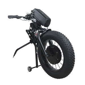 Bicicleta Eléctrica para Silla de Ruedas, 48V 1200W, Asistencia de Potencia, Accionamiento Delantero, Accesorio, Aprobado por CE, Acero/Acero Inoxidable - Product Image 1