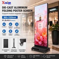 Pantalla LED Plegable para Interiores de 960*1920mm, Pantalla Publicitaria de Alta Resolución P1.25 P1.53 P1.86 P2.5 para Eventos en Centros Comerciales