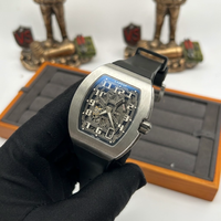 Montre mécanique automatique de luxe haut de gamme 6701 pour homme, boîtier tonneau en alliage de titane, tourbillon, verre saphir, réserve de marche