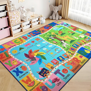 <span class=keywords><strong>Tappeto</strong></span> Educativo ABC con Lettere e Animali per Bambini, Morbido <span class=keywords><strong>Tappeto</strong></span> in Flanella Antiscivolo Lavabile, Decorazione per Interni, Camera da Letto, Sala Giochi, Aula - Product Image 1