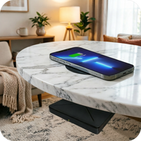 Chargeur sans fil invisible sous le meuble avec une distance de charge de 20 à 50 mm