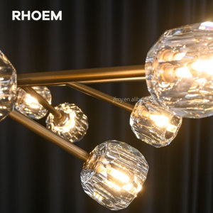 Lámpara Colgante RHOEM RH de 60 Pulgadas, Redonda, de <span class=keywords><strong>Cristal</strong></span> K9 y Latón Sólido, para Venta al Por Mayor - Product Image 4