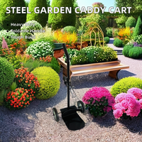 Chariot de jardin en acier personnalisable avec poignée pliable Chariot de déménagement de pots de fleurs robuste Structure de plate-forme supportée par l'OEM