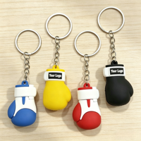 Porte-clés 3D personnalisé avec logo, gants de boxe, porte-clés personnalisé en caoutchouc PVC souple, breloques 3D, accessoires