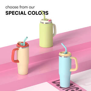 नई वैक्यूम इंसुलेटेड 32 औंस 50 औंस 40 औंस टंबलर हैंडल और पुआल ढक्कन यात्रा कॉफी मग स्टेनलेस स्टील इन्सुलेट कप - Product Image 3