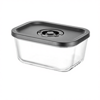 Bocaux de conservation alimentaire en verre 2 pièces, design classique OEM, hermétiques, chauffables, forme rectangulaire, grande capacité, couvercles, couleur personnalisable