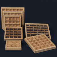 Boîte d'emballage de chocolat à couvercle transparent en PVC, tiroir coulissant en Kraft avec Insert diviseur