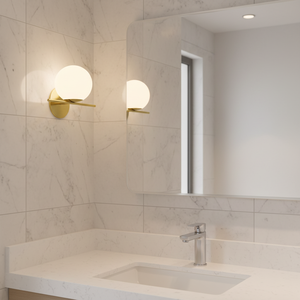 Unique Style Antique Brass With Milky White Glass <strong>Shade</strong> IP44 LED <strong>Bathroom</strong> Wall <strong>Lamp</strong> - Product Image 3