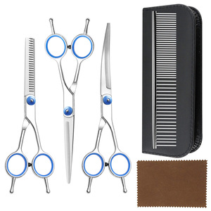 Pet Grooming Scissors Set Stainless Steel Straight Curved Shears For Cat Dog Haircutting Kit With Case And Cloth - Product Image 1