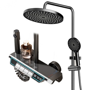 Sistema de Ducha Digital Termostática Moderna con Anodizado Contemporáneo, Columna de Ducha con Chorro Suave, Pausa, Masaje, Grifos de Ducha para Baño - Product Image 5