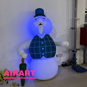 Büyük boy Xmas festivali dekorasyon maskot şişme büyük kardan adam, şişme kardan adam karikatür balon - Product Image 5